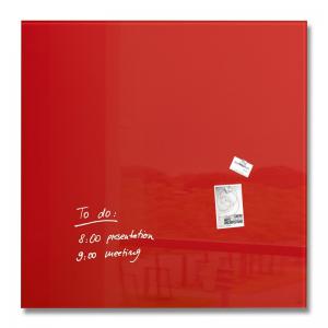 SIGEL Glass whiteboard Artverum - SGS-approved - 100 x 100 cm - red -
