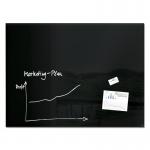 SIGEL GL210 Glass whiteboard Artverum - polished - black - 120 x 90 x 1,80 cm - polished corners - safety glass (ESG), steel - GS-approved GL210