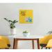SIGEL Magnetic Glass Board Artverum - design Yellow Structure - 48 x 48 cm - yellow - safety glass - TUEV-approved GL293