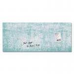 SIGEL Magnetic Glass Board Artverum - design Turquoise Wall - 130 x 55 cm - turquoise, white - safety glass - TUEV-approved GL297