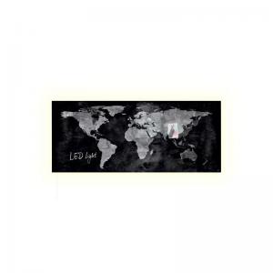 SIGEL Magnetic glass board Artverum - design World-Map - 130 x 55 cm -