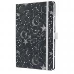 SIGEL Notebook Jolie - Cosmic Fantasy Black - lined - approx. A5 - black, white - hardcover - 174 S. - FSC-certified JN349