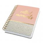 SIGEL Spiral notebook Jolie - Sweet Dots - dot grid (dotted) - 120 gsm - approx. A5 - white, black, rose - hardcover - 240 S. - FSC-certified JN601