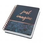 SIGEL Spiral notebook Jolie - Mystic Jungle - dot grid (dotted) - 120 gsm - approx. A5 - black, blue - hardcover - 240 S. - FSC-certified JN603