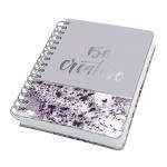SIGEL Spiral notebook Jolie - Violet Marble - dot grid (dotted) - 120 gsm - approx. A5 - violet, white - hardcover - 240 S. - FSC-certified JN607