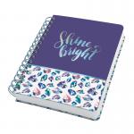 SIGEL Spiral notebook Jolie - Fairy Gems - dotted (dot grid) - 120 gsm - approx. A5 - pink, violet, blue - hardcover - 240 S. - FSC-certified JN617