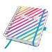 SIGEL Spiral notebook Jolie - Light Rainbow Vibes - blank - 120 gsm - approx. A5 - white, - hardcover - 240 S. - FSC-certified JN650