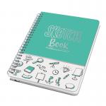 SIGEL Spiral notebook Jolie - Sketch Book - dotted (dot grid) - 120 gsm - approx. A5 - mint, black, white - hardcover - 120 S. - FSC-certified JN698