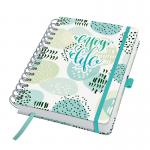 SIGEL Daily diary Jolie undated - Mint Inspiration - approx. A5 - white, mint, grey - hardcover - 2 pages = notes on the left / planning page on the r JP201