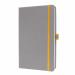 SIGEL Notebook Linescape - squared - approx. A5 - light grey, yellow - hardcover - 176 S. - FSC-certified LS100