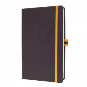 SIGEL Notebook Linescape - squared - approx. A5 - dark grey, yellow -