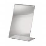 SIGEL TA214 Table-top display frame, A6 (105x148 mm), slanted, single-sided presentation, crystal clear, acrylic TA214