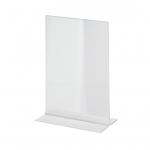 SIGEL TA222 Table-top display frame - 15 x 21,50 x 5,30 cm - A5 - upright - double-sided presentation - crystal clear - acrylic (PMMA) TA222