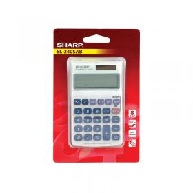 Sharp Silver 8-Digit Hand Held Pocket Calculator EL240SAB SH02336