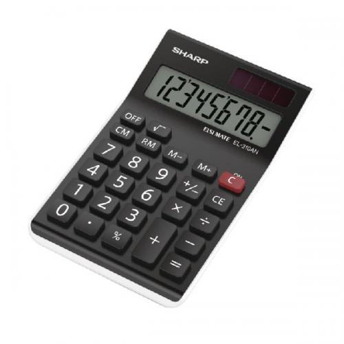 Cheap Stationery Supply of Sharp EL310AN Semi-Desktop 8-Digit Calculator Black SH79374 Office Statationery