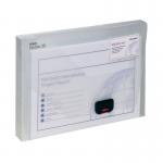 The photo shows an A4 clear document box by Snopake, with a 35mm thickness. The box features the brands signature logo and is designed with sturdy, durable materials. Its sleek and transparent appearance allows for easy viewing and organizing of documents.