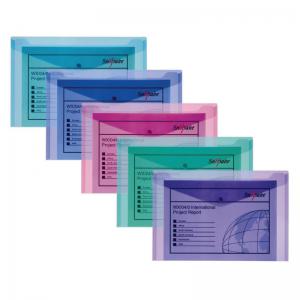 Snopake Polyfile Electra Foolscap  Assorted Pack of 5 10088 SK10088