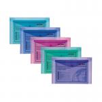 The picture shows a pack of 5 Snopake Popper Wallets and Zip Files, in assorted colors, along with Snopake Polyfile A5 Electra. The wallets are made of durable materials and feature secure popper closures, while the Polyfile offers organization and protection for small documents.