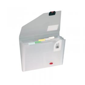 Snopake Expanding Organiser 6 Part A4 Clear (Includes coloured index tabs for personalisation) 11893 SK11893