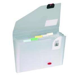 Snopake Expanding Organiser 6 Part A4 Clear (Includes coloured index tabs for personalisation) 11893 SK11893