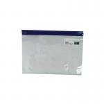 The photo features a pack of 25 Snopake Zippa-Bag S Classic A4 + Blue, containing a combination of Popper Wallets and Zip Files. The wallets and files are neatly organized and labeled, with their characteristic transparent front, allowing for easy identification of contents. They feature a sturdy zip closure for added security and come in a vibrant blue color.