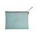 The photo shows a pack of three Snopake Popper Wallets and Zip Files in a pastel blue color. The high capacity Zippa bag is made of EVA mesh material. Each wallet features a convenient zipper closure for secure storage of documents and other items. This set is perfect for keeping your papers and files organized.