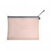 The picture features three Snopake popper wallets and zip files in pastel pink. Included is an EVA mesh high capacity Zippa bag, perfect for organizing and storing foolscap size documents.