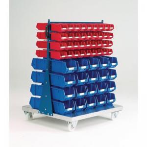 Louvre panel trolleys with small parts bins - Trolleys only, double