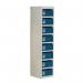 Post box lockers - Personal post, blue with 8 compartments 306620