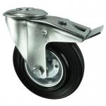 Castor, 125 mm Dia. Rubber Tyre single Hole Fixing 306681