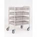 Four tier trolley with 8 plastic trays 306745