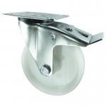 Castor, 100 mm Dia. Nylon Tyre plate Fixing - Swivel Braked 307305