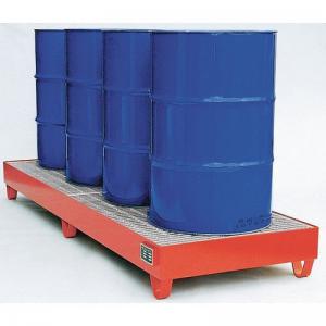 Premium metal sump pallets - Painted - Four drum inline - With grid