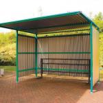 Traditional modular cycle shelters - main bay - 2300mm wide closed back - galvanised 307527