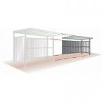 Traditional cycle shelters - extension bay - 2300mm wide closed back - painted 307529