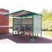 Traditional modular cycle shelters - main bay - 2300mm wide closed back - painted 307558