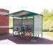 Traditional modular cycle shelters - main bay - 2300mm wide closed back - painted 307558