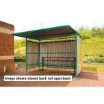 Traditional modular cycle shelters - main bay - 2300mm wide - open back - galvanised 307560