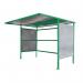 Traditional modular cycle shelters - main bay - 2300mm wide - open back - painted 307564