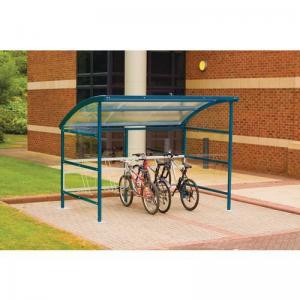 Premier cycle shelter and cycle rack - standard shelter - plastic roof