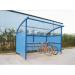 Premium cycle shelter and cycle rack - extension shelter - Plastic roof and perforated steel sides 307999