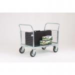 Slingsby heavy duty zinc plated corrosion resistant platform trucks with two mesh ends 308460