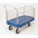 Slingsby extra heavy duty plastic base platform trucks, blue with two handles & two sides 308502