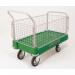 Slingsby extra heavy duty plastic base platform trucks, green with two handles & two sides 308505