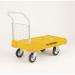 Slingsby extra heavy duty plastic base platform trucks, yellow with one handle 308511