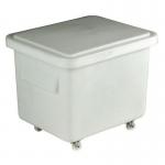 Slingsby 90 Litre nesting plastic container trucks with lids, white 308586