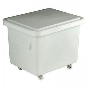 Slingsby 90 Litre nesting plastic container trucks with lids, white