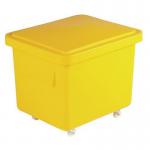 Slingsby 90 Litre nesting plastic container trucks with lids, yellow 308590