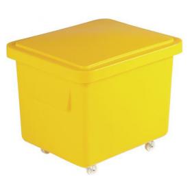 Slingsby 90 Litre nesting plastic container trucks with lids, yellow 308590