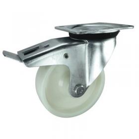 Castor, Swivel - Heavy Duty 150mm Dia. Nylon Wheel, Braked 308715